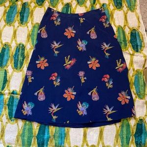 Madewell Silk Atrium Midi Skirt in Bird of Paradise